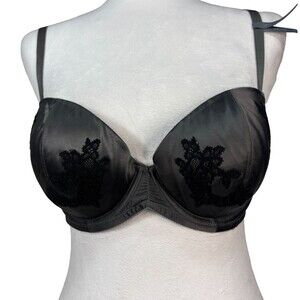 Aerie Reese Push-Up Padded Underwire Bra Size 36C‎ Dark Gray Black Lace